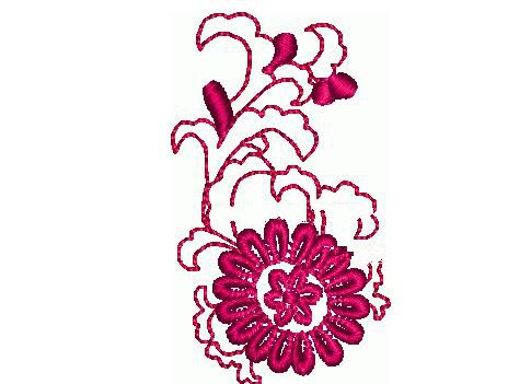 粉色花朵绣花图案2819针