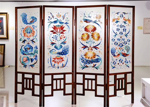 中国屏风工艺刺绣加工